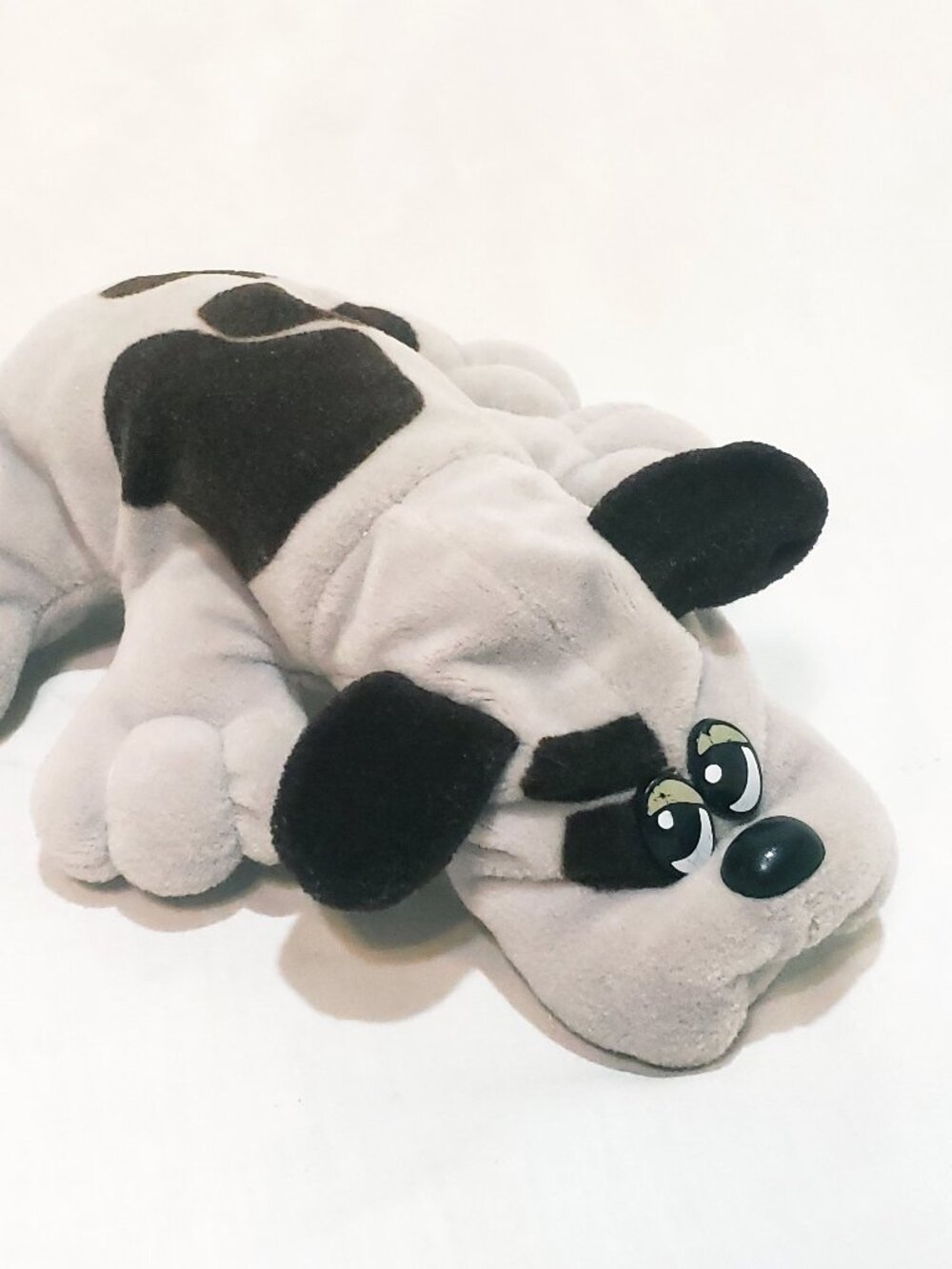 Pound Puppies Newborn Dog Tonka Plush Stuffed Animal 8" Gray Brown 1985